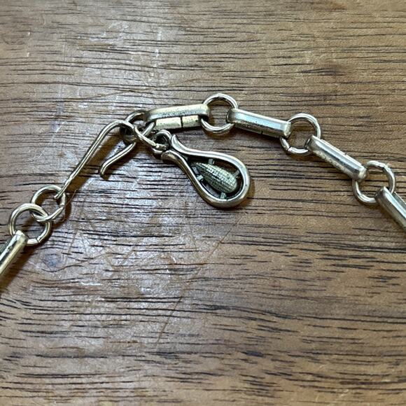 Vintage Coro Necklace Textured Silvertone Egyptian Revival Choker Collar 17" - Picture 6 of 8